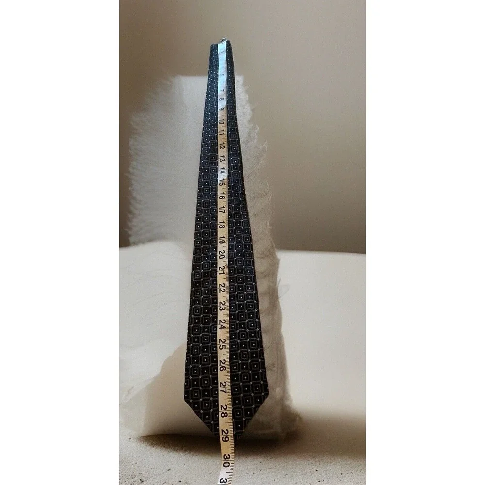 Mens Donald J. Trump Necktie Tie Silk Black Gray Signature Collection‎
